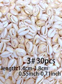 30/60/120pcs Creative Fashionable DIY Natural Shell Pendant (With Hole) Set, Including Various Types Of Shell & Conch Pendant For Making Bracelets, Necklaces, Beaded Jewelry, Beach Vacation Style Accessories
