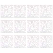 12/24/48Pcs Hanging Room Divider, Plastic Flower Carving Pattern Panel Screen For Living Dining Sitting-Room Hotel And Bar Decoration - White - View 2