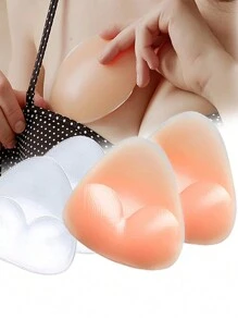 2pcs Sports Bra Inserts, Silicone Push Up Pad Bra Cup Enhancer Nipple Cover Sticker