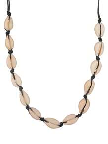 1pc Vacation Style Wax Rope Braided Necklace - Black - View 4