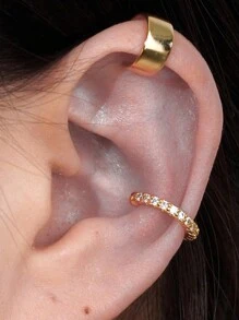 Aretes de oreja para mujeres sin perforaciones, pendientes de aro dorados enchapados en oro para orejas no perforadas, pendientes de cartucho con clip, pendientes falsos sin peso
