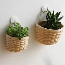 Rattan Woven Storage Basket, Kitchen Vegetable Storage Basket, Cosmetics Storage Basket, Desktop Organizer Storage Basket, A Set Of Two - Primary Color - View 6