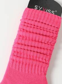 1 Paar Damen Japanischen und Koreanischen Stil Frühling/Sommer vielseitige Pile Socken, College/Lolita/Einfach/Sportlich, Kniestrümpfe Einfarbig (Sockenhalterung nicht enthalten)