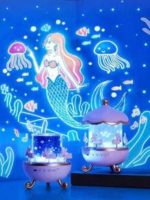 1 Máy Tính Lãng Mạn Xoay Bầu Trời Đầy Sao Chiếu Hộp Nhạc Với Máy Nghe Nhạc MP3 Và Đèn Ngủ, Lý Tưởng Làm Quà Tặng Giáng Sinh Cho Bé Gái - Hộp nhạc trình chiếu (bao gồm cáp UBS) - Xem 7