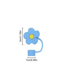 5 piezas de tapas para popotes de silicona con diseño de flor de 10mm/0.39in, Cubierta de popote decorativa a prueba de polvo y salpicaduras, protector reutilizable de punta de popote para decoración de vaso con popote y accesorios de vaso con popote, regalo para el Día de San Valentín o el Día de la Madre - Multicolor - Ver 3