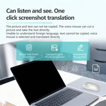 JOMAA AI Smart Voice Mouse Speech To Text Mouse Rechargeable 2.4G Wireless Mouse For Windows Laptop Voice Typing Mouse(Silver) - Silver - View 7