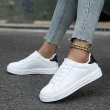 Versatile Men And Women Same Style Couples White Shoes Lightweight Breathable Sports Casual Shoes Comfortable White Shoes - White - View 3
