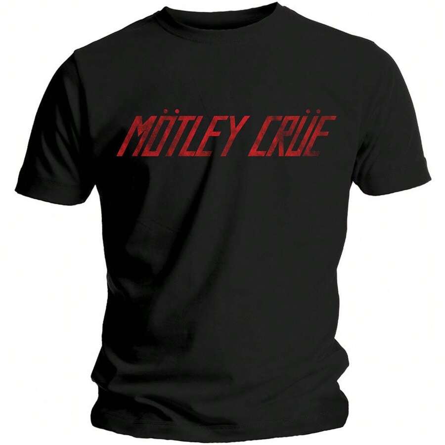 Motley Crue | Official Band T-Shirt | Distressed Logo - 48-Hour Fast Shipping!  - Black - View 1