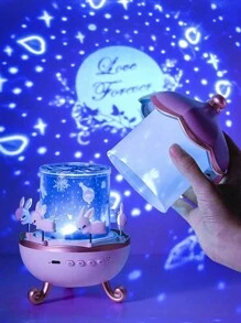 1 Máy Tính Lãng Mạn Xoay Bầu Trời Đầy Sao Chiếu Hộp Nhạc Với Máy Nghe Nhạc MP3 Và Đèn Ngủ, Lý Tưởng Làm Quà Tặng Giáng Sinh Cho Bé Gái - Hộp nhạc trình chiếu (bao gồm cáp UBS) - Xem 3