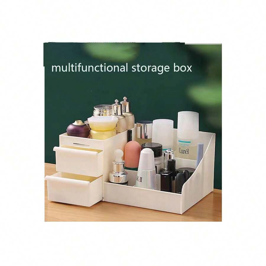 1pc Drawer Style Desktop Skincare Storage & Organizer Rack, Dorm Supplies Stationery Makeup Organizer