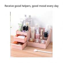 1pc Drawer Style Desktop Skincare Storage & Organizer Rack, Dorm Supplies Stationery Makeup Organizer