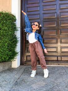 Young Girls Pants - 鏽棕色 - 查看 1