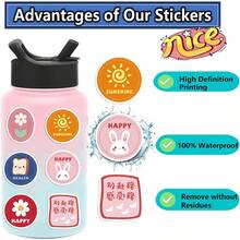 60pcs/Pack Love Life Inspirational Text Waterproof DIY Creative Stickers Toys,Laptop PC Computer Mobile Smartphones Phone Case Guitar Desktop Cup Travel Motorcycles Car Accessories Sticker - Multicolor - View 8