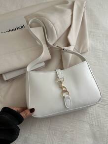 極簡新月形腋下包，潮流肩背包，適用於通勤的女性時尚手袋和錢包