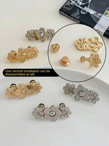 1pair/2pairs Metal Waistband Extender, No Sew Button For Jeans Trousers Pants, Adjustable Pants Button, Easy Fit Buttons