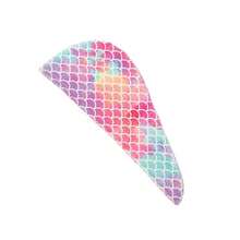 1入魚鱗印花吸水干髮帽，微纖維干髮巾，美人魚頭巾干髮帽 - 黃色 - 查看 8