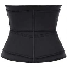 Tricolor Sweat Waist Trainer For Women Two Belts, Neoprene Workout Corset Waist Trainer Cincher Trimmer Shaper Zipper, Sports