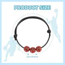 6 Pcs Sports Party Favors Charm Bracelets,Soccer Basketball Football Baseball Volleyball Bead Ball Bracelets Adjustable Inspirational Wristbands Sport Theme Birthday Party Favor Gifts For Teen Adults,Christmas - Basketball - View 4