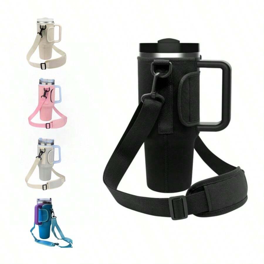 1 pièce Manchon isotherme pour gobelet 30oz/40oz, avec sangle d'épaule réglable, matériau étanche, s'adapte aux porte-gobelets de voiture, isotherme pour la maison, le camping, les courses, l'école, la randonnée