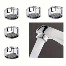 5pcs Water Tap Splash-Proof Filter With Foam Core And Universal Faucet Nozzle Filter For Cold/Hot Water Faucet Accessories - Silver - View 1