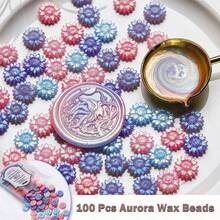 100 Pcs  Aurora Wax Particles Multicolor Sunflower Wax Sealing Beads - Multicolor - View 4