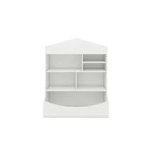 Children's Multi-Functional With 10 Compartments, Storage Book Shelf,Storage Display, Rack, Organizer, White,14.37" D X 31.50" W X39.37" H