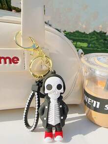 1pc Cartoon Skeleton Keychain, Fashion Sweatshirt And Car Doll Pendant, Bag Keychain, Memorial Halloween Christmas Gift Ideas Bag Accessories Lanyards With Id Holder Car Accessories Bag Charms