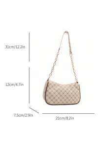 Fashionable Solid Color Vintage Simple Shoulder Bag, Tready Crescent Moon Bag For Women