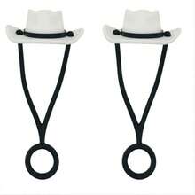 10mm牛仔帽矽膠吸管套，適用於30/40盎司杯，可愛有趣的馬克杯吸管封口配件，男女適用禮物 - 粉色 - 查看 20