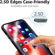 1入組財包款式的皮革手機殼，附2片全屏高清保護膜，適用於蘋果、三星、小米、OPPO、VIVO和其他品牌 - Two glass+ one case - 查看 5