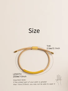BLKSMTH BLKSMTH 18k Gold Plated Adjustable Leather Style Bracelet For Women