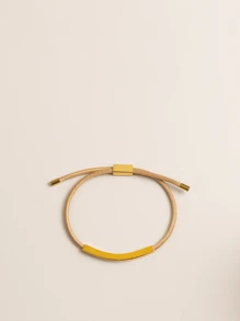 BLKSMTH BLKSMTH 18k Gold Plated Adjustable Leather Style Bracelet For Women