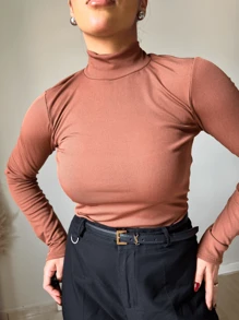 Women Blouses - 鏽棕色 - 查看 2