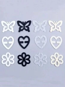 Set de 12 cierres invisibles para sujetador con formas de mariposa, corazón y flor de ciruelo, solución perfecta para correas de sujetador que se resbalan, cuidado del Body para viajes, deportes, al aire libre, cinturones de enfriamiento para el verano, playa y viajes