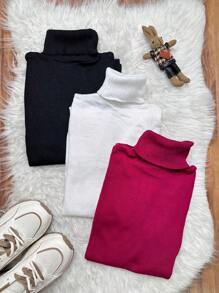 Women Knit Tops - Red Violet - View 2