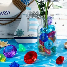 20/50/100 Pcs Diving Gems Pool Beads, Large Acrylic Gems Big Gems Pirate Treasure Chest Summer Underwater Swimming Beads For Birthday Swimming Pool Party Favors