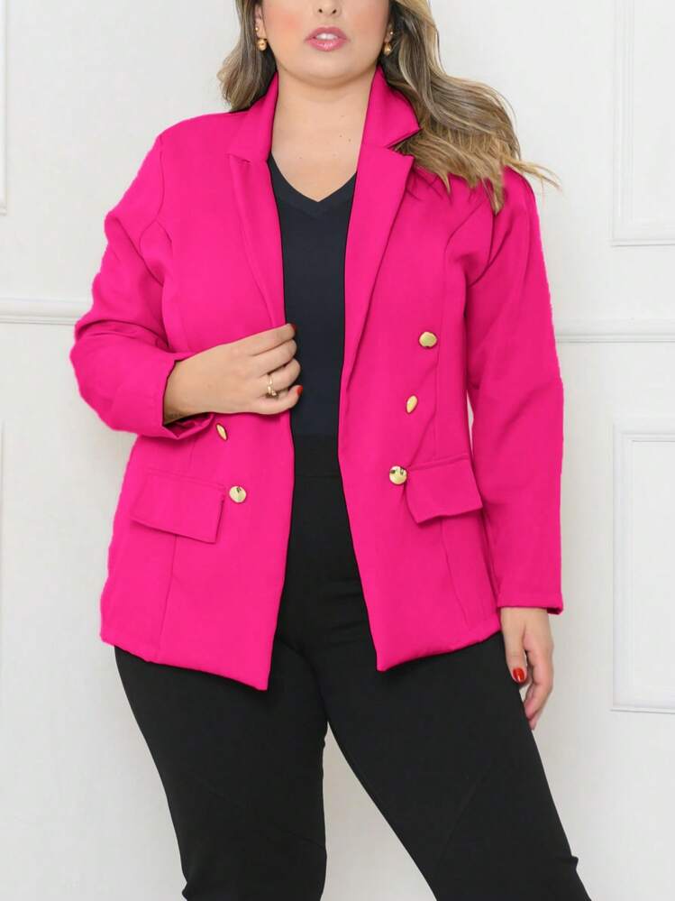 Plus Size Women Tops - 玫紅色 - 查看 1