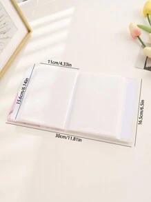 1pc 6-Inch 100 Sheets Large Floral Insert Photo Album Paper Pocket Album Children Graduation Gift,Back To School,School Supplies - Blue - View 2