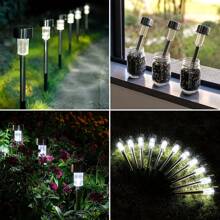 10pcs Outdoor Solar Powered White Light Landscape Lawn Lights, Waterproof Garden Lights For Pathway, Patio, Yard, Lawn, Sidewalk, Deck And Driveway