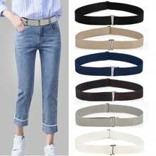 1pc Women Adjustable Buckle Elastic Belt For Jeans, Invisible Slimming Waistband - Multicolor - View 1
