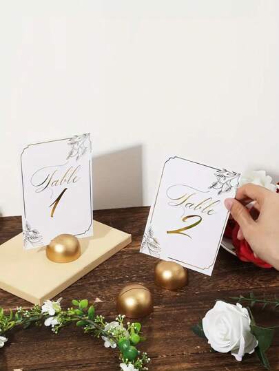 2pcs/5pcs Table Number Holders, For Wedding, Banquet, Anniversary, Birthday Party, Meeting, For Displaying Place Cards, Note And Table Signs