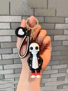 1pc Cartoon Skeleton Keychain, Fashion Sweatshirt And Car Doll Pendant, Bag Keychain, Memorial Halloween Christmas Gift Ideas Bag Accessories Lanyards With Id Holder Car Accessories Bag Charms