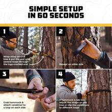 Camping Hammock - Camping Essentials, Portable Hammock W/Tree Straps, Single Or Double Hammock For Outside, Hiking, And Travel