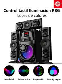 DM-Y11,Bocinas de bluetooth Grandes,estereo para casa,decoración de cuarto LED color lámpara,alta potencia altavoz set,3 bocina,con mando a distancia,canal 3.1,Sonido 3D,inteligente bocina bluetooth Altavoces estéreo con estilo, 38Hz, AC110V, USB, SD, Radio FM, BT, AUX, altavoces con cable, sistema de sonido, música en miniatura, festivales de música, fiesta bocina,para ver películas, karaoke,escuchar canciones, ver partidos de fútbol - Negro - Ver 8