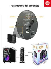 DM-Y11,Bocinas de bluetooth Grandes,estereo para casa,decoración de cuarto LED color lámpara,alta potencia altavoz set,3 bocina,con mando a distancia,canal 3.1,Sonido 3D,inteligente bocina bluetooth Altavoces estéreo con estilo, 38Hz, AC110V, USB, SD, Radio FM, BT, AUX, altavoces con cable, sistema de sonido, música en miniatura, festivales de música, fiesta bocina,para ver películas, karaoke,escuchar canciones, ver partidos de fútbol - Negro - Ver 10