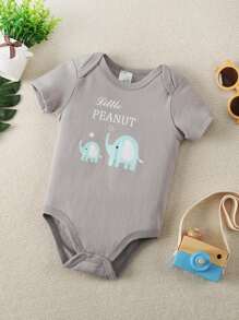 [5 Stücke/Set] Neuer Stil Dreieck-Bodysuit für Baby Jungen mit Tierdruck und Kurzarm