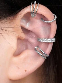 Aretes de oreja para mujeres sin perforaciones, pendientes de aro dorados enchapados en oro para orejas no perforadas, pendientes de cartucho con clip, pendientes falsos sin peso