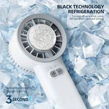 Nuevo ventilador portátil de mano con paquete de hielo, mini ventilador de escritorio USB semiconductores - Multicolor - Ver 5