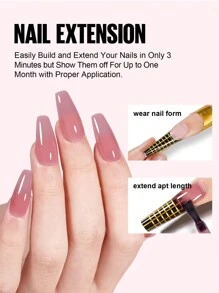 TOMICCA TOMICCA Gel constructor morado claro 5-en-1, 15ml 1 Pieza, Gel de esmalte de uñas que se seca rápido bajo luz UV/LED, Para extensión de uñas, refuerzo, decoración de arte de uñas y aplicación de rhinestones, Apropiado para puntas de uñas DIY en casa o como regalo