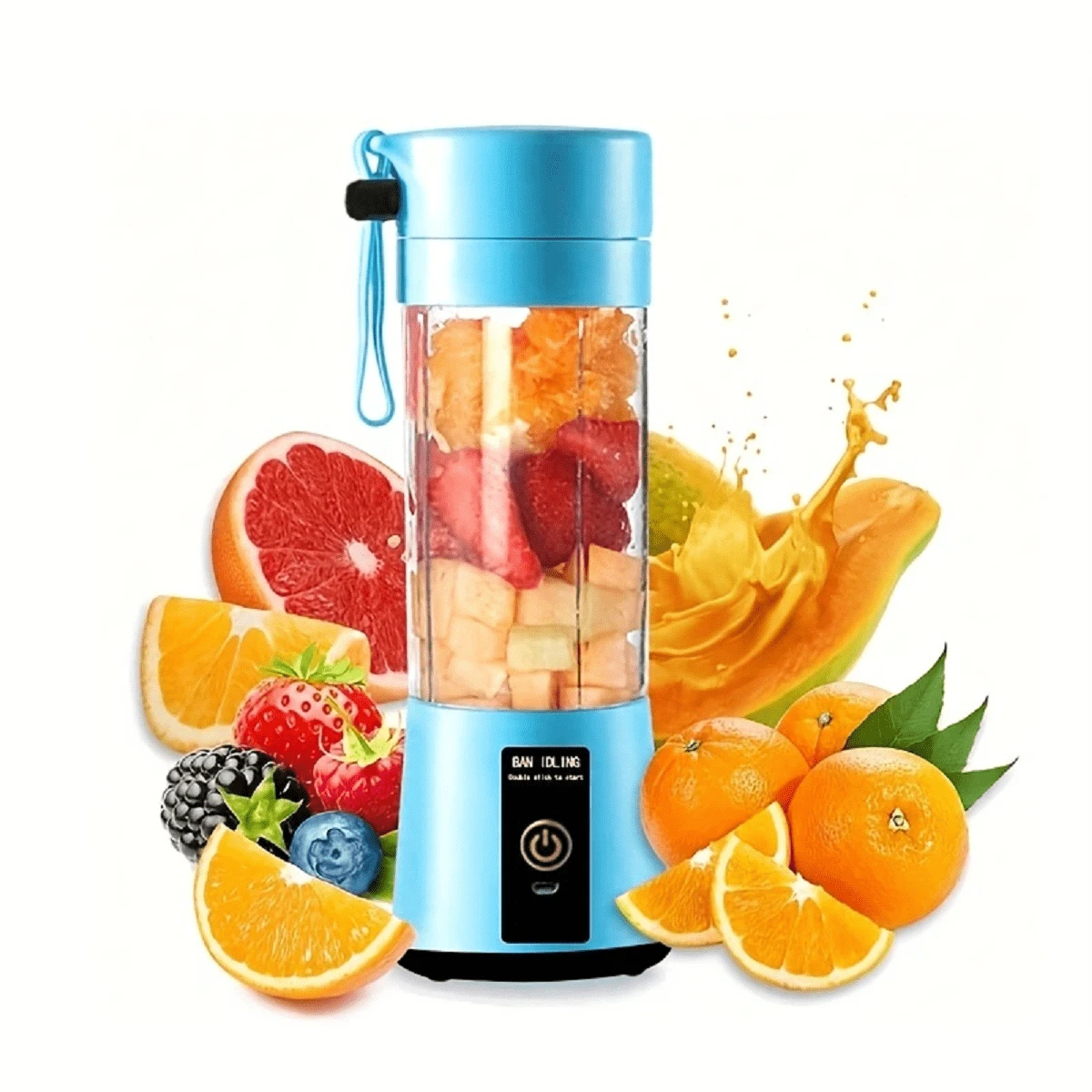 1pc Portable Electric Mini Blender With 6 Blades, Rechargeable Via USB